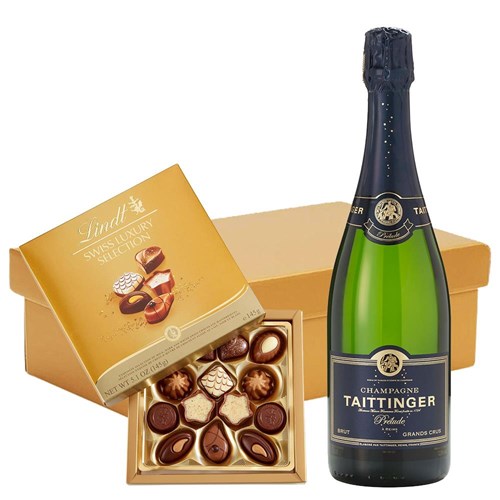 Taittinger Prelude Grands Crus 75cl And Lindt Swiss Chocolates Hamper